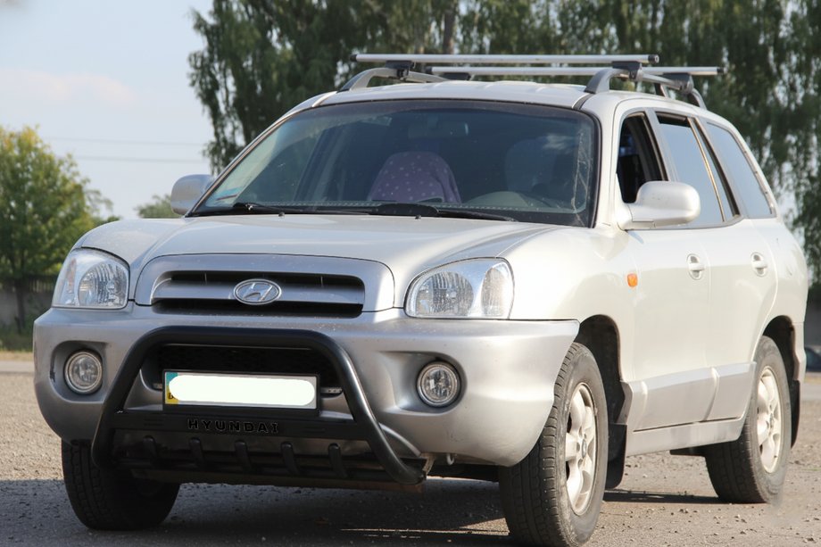 Hyundai Santa Fe 1 2000–2006 Přední ochranný rám WT004 Black (nerez) Image
