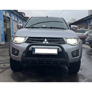 Přední ochranný rám WT004 Black (nerez) Mitsubishi L200 2006–2015 fotografie 1