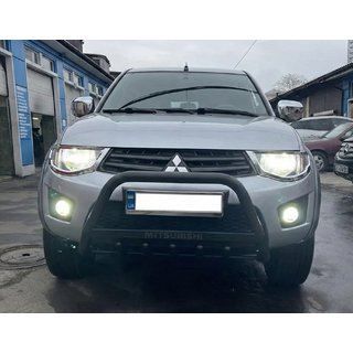 Přední ochranný rám WT004 Black (nerez) Mitsubishi L200 2006–2015 fotografie 2
