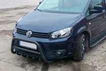 Volkswagen Caddy 2010–2015 Přední ochranný rám WT003 Black (nerez) fotografie 1