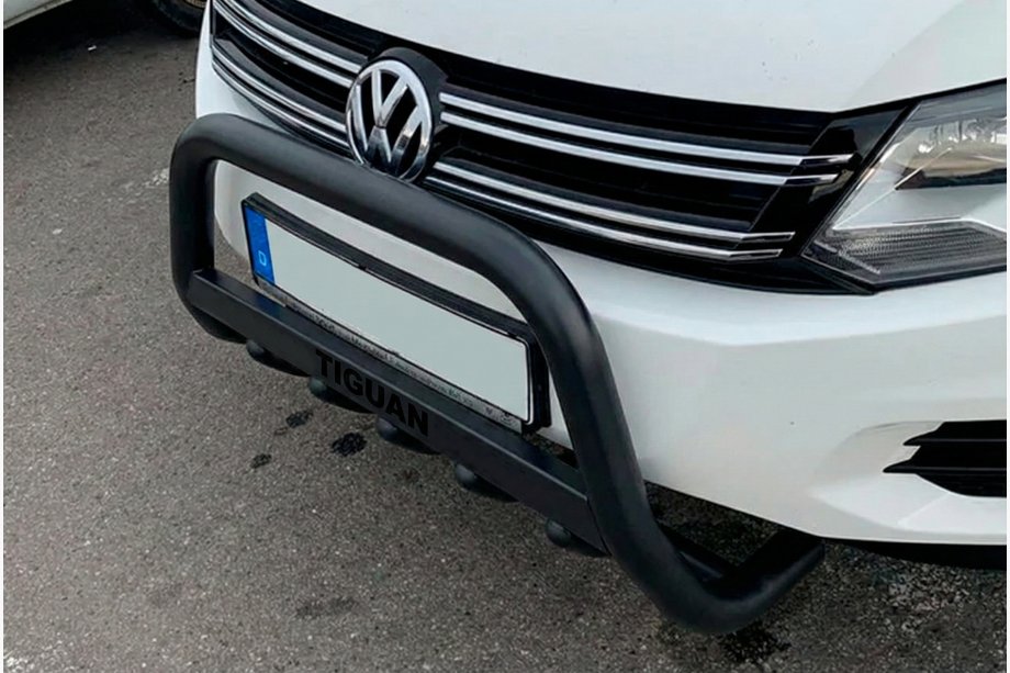 Volkswagen Tiguan 2007–2016 Přední ochranný rám WT004 Black (nerez) Fotografie 2