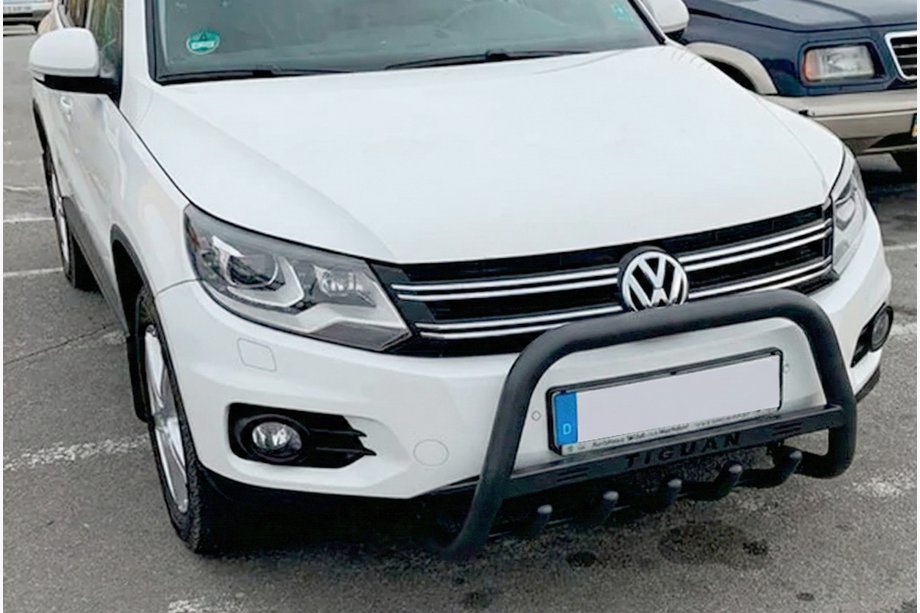 Volkswagen Tiguan 2007–2016 Přední ochranný rám WT004 Black (nerez) Fotografie 1