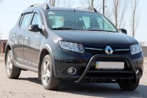 Renault Sandero 2013–2022 Přední ochranný rám WT003 Black (nerez) fotografie 3