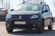 Dacia Sandero 2013–2020 Přední ochranný rám WT003 Black (nerez) fotografie 1
