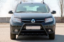 Dacia Sandero 2013–2020 Přední ochranný rám WT003 Black (nerez) fotografie 2