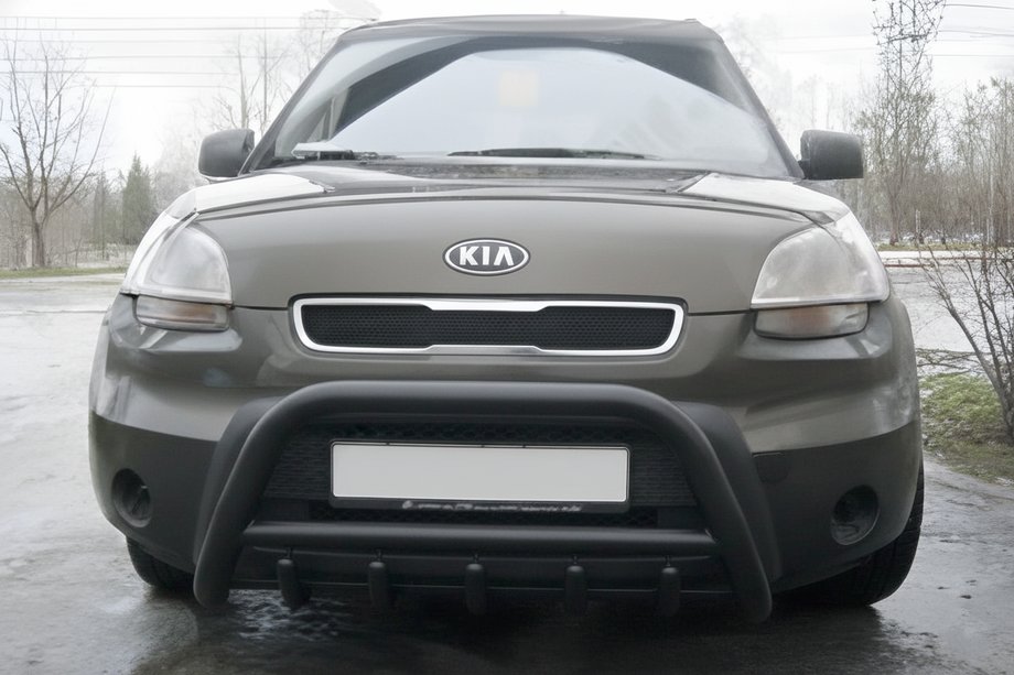 Kia Soul I 2008–2013 Přední ochranný rám WT003 Black (nerez) Image