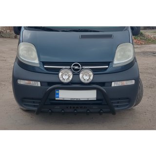 Přední ochranný rám WT004 Black (nerez) Opel Vivaro 2001–2015 fotografie 1