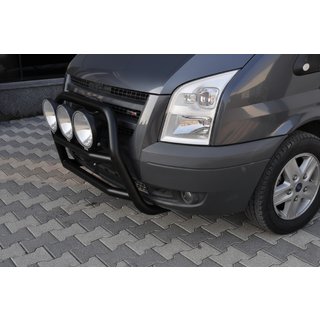 Predni ochranny ram (bullbar) WT018 Black (2006-2014, nerez) Ford Transit 2000–2014 fotografie 3