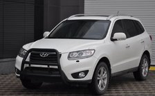 Hyundai Santa Fe 2 2006–2012 Přední ochranný rám WT018 Black (nerez) fotografie 3