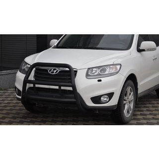 Přední ochranný rám WT018 Black (nerez) Hyundai Santa Fe 2 2006–2012 fotografie 1