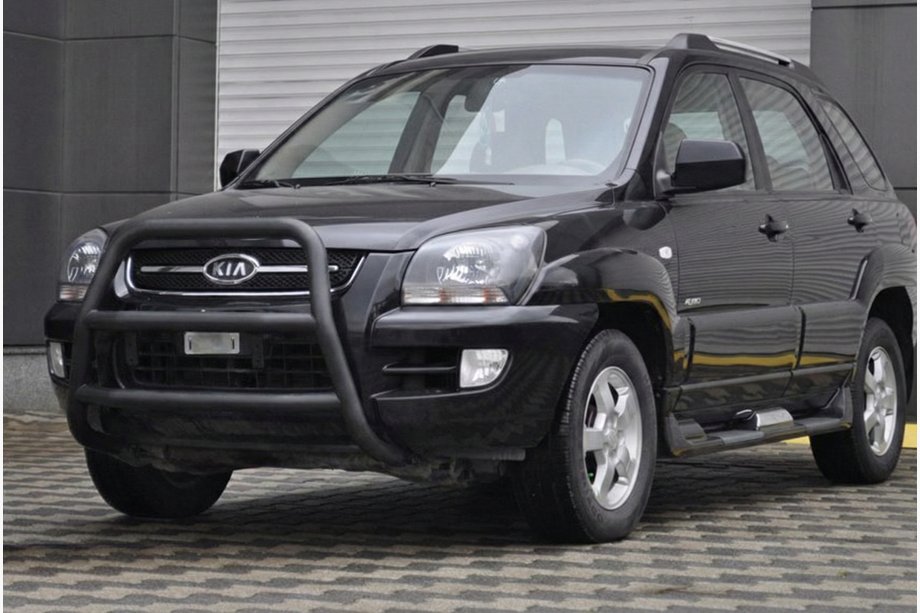 Kia Sportage 2004–2010 Přední ochranný rám WT018 Black (nerez) Fotografie 1