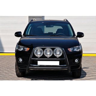 Přední ochranný rám WT018 Black (nerez) Mitsubishi Outlander 2006–2012 fotografie 1