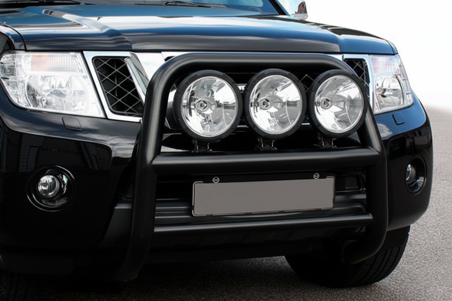 Nissan Navara 2006–2015 Přední ochranný rám WT018 Black (nerez) Image