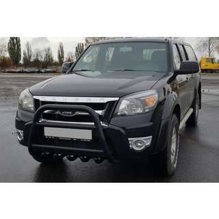 Přední ochranný rám (bullbar) QT008 Black (nerez) Ford Ranger 2007–2011 fotografie 1