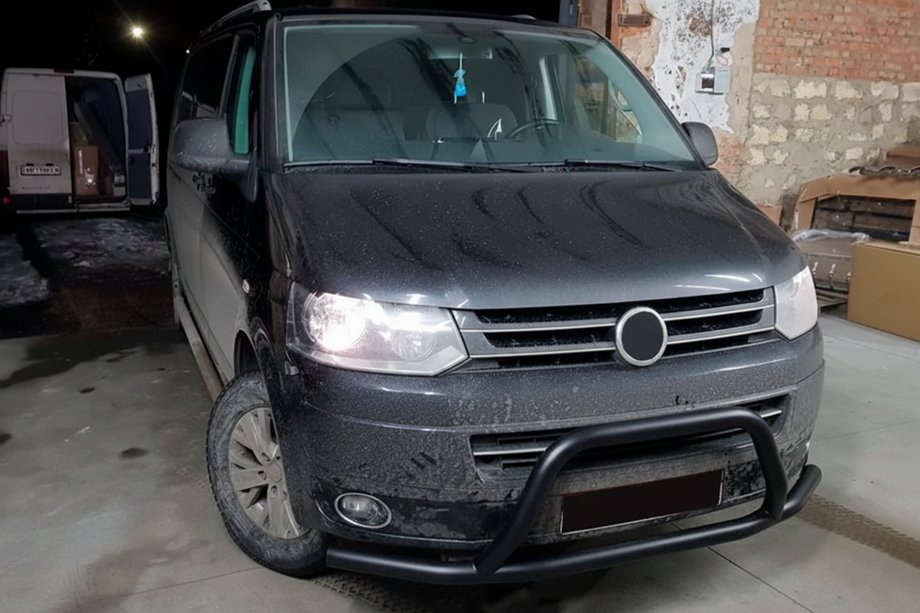 Volkswagen T5 2010–2015 Nerezový ochranný rám (kengurin) WT006ST Black Image