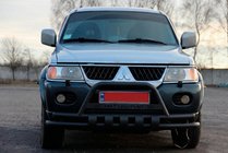 Mitsubishi Pajero Sport 1996–2007 Přední ochranný rám ST015WT Black (nerez) fotografie 2
