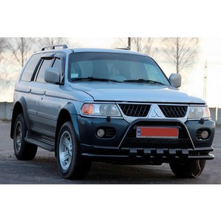 Přední ochranný rám ST015WT Black (nerez) Mitsubishi Pajero Sport 1996–2007 fotografie 3