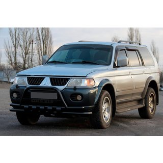 Přední ochranný rám ST015WT Black (nerez) Mitsubishi Pajero Sport 1996–2007 fotografie 1
