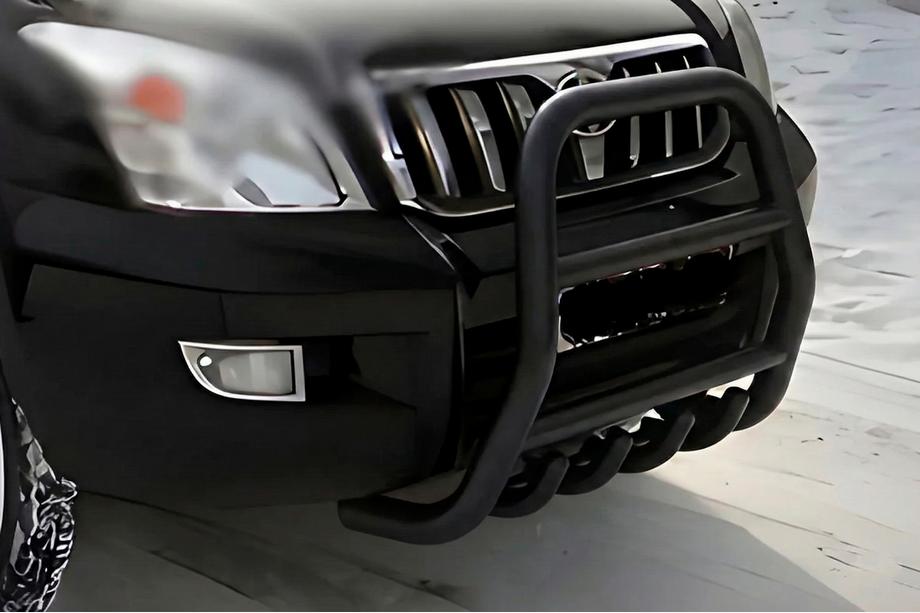 Toyota Land Cruiser Prado 120 2002–2009 Vysoký bullbar Black (nerez) Fotografie 1