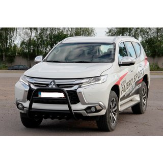 Přední ochranný rám WT008 Black (nerez) Mitsubishi Pajero Sport 2015– fotografie 2