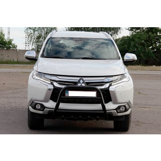 Přední ochranný rám WT008 Black (nerez) Mitsubishi Pajero Sport 2015– fotografie 1
