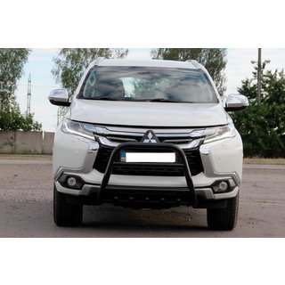 Přední ochranný rám WT008 Black (nerez) Mitsubishi Pajero Sport 2015– fotografie 4
