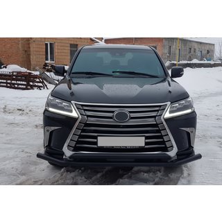 Přední ochranný rám ST014 Black (2015+, nerez) Lexus LX570/450d 2008–2022 fotografie 2