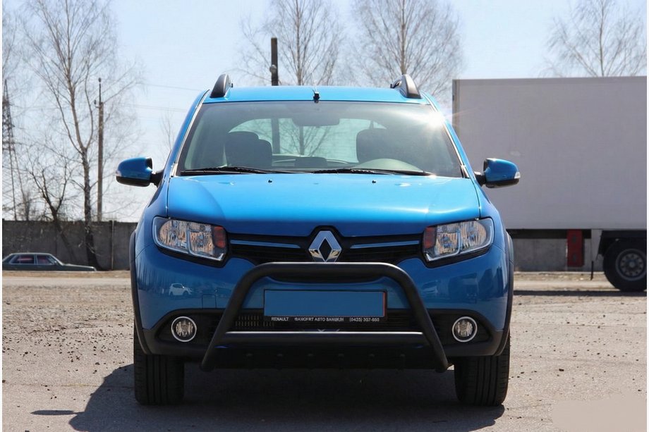 Renault Sandero 2013–2022 Přední ochranný rám WT006 Black (nerez) Image