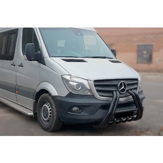 Přední ochranný rám F1-01 Black (2013-2018, nerez) Mercedes Sprinter W906 2006–2018 fotografie 1