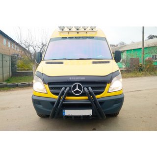 Přední ochranný rám F1-01 Black (2013-2018, nerez) Mercedes Sprinter W906 2006–2018 fotografie 4