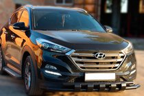 Hyundai Tucson TL 2016–2021 Přední ochranný rám Shark Black (nerez) fotografie 1