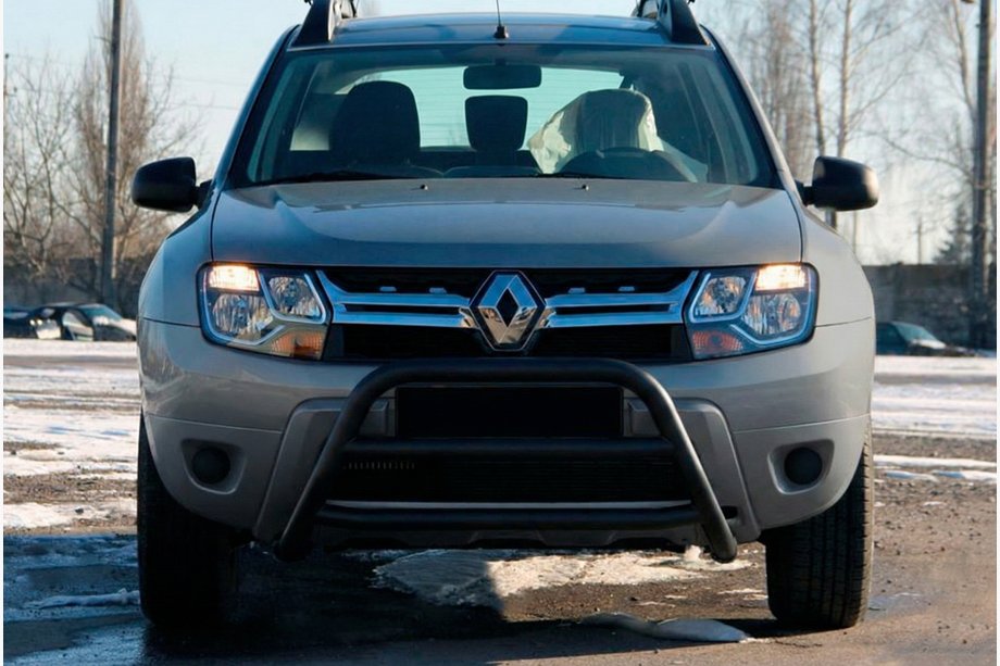 Dacia Duster 2008–2018 Přední ochranný rám WT022 Black (nerez) Fotografie 2