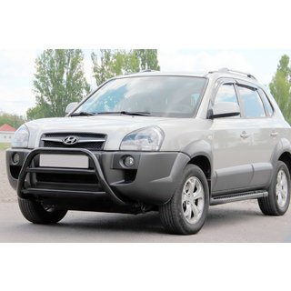 Přední ochranný rám (bullbar) WT022 Black (nerez) Hyundai Tucson JM 2004– fotografie 2