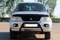 Mitsubishi Pajero Sport 1996–2007 Přední ochranný rám WT022 Black (nerez) fotografie 1
