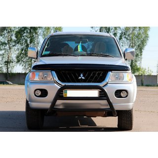 Přední ochranný rám WT022 Black (nerez) Mitsubishi Pajero Sport 1996–2007 fotografie 1