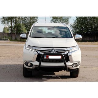 Přední ochranný rám WT022 Black (nerez) Mitsubishi Pajero Sport 2015– fotografie 1