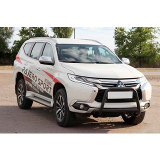 Přední ochranný rám WT022 Black (nerez) Mitsubishi Pajero Sport 2015– fotografie 2