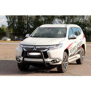Přední ochranný rám WT022 Black (nerez) Mitsubishi Pajero Sport 2015– fotografie 3