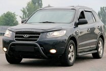 Hyundai Santa Fe 2 2006–2012 Přední ochranný rám WT007 Black (nerez) fotografie 3