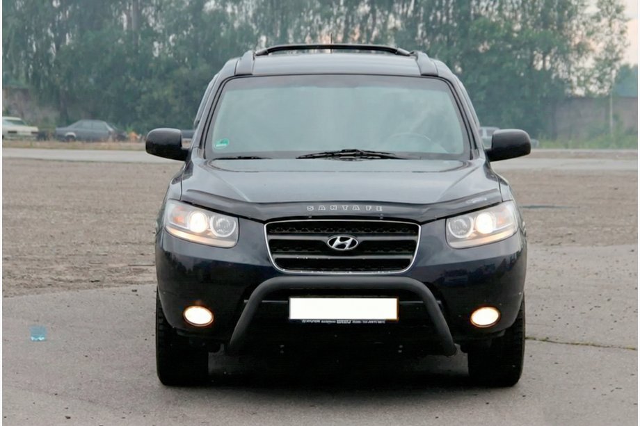 Hyundai Santa Fe 2 2006–2012 Přední ochranný rám WT007 Black (nerez) Image