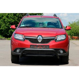 Přední ochranný rám WT007 Black (nerez) Dacia Sandero 2013–2020 fotografie 1