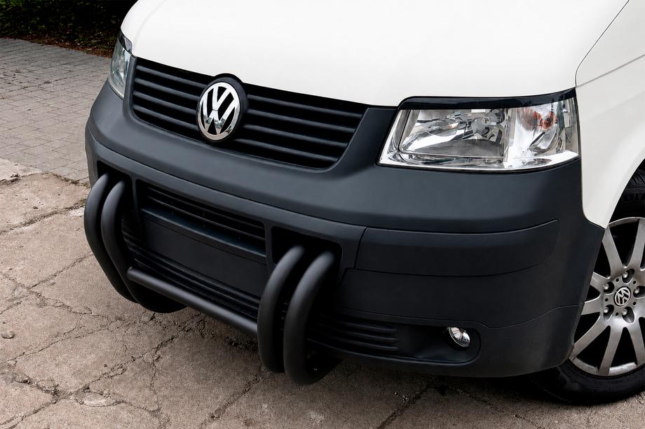 Volkswagen T5 Transporter 2003–2010 Přední ochranný rám (kengur) ST006-03 Nizdri Black (nerez) Fotografie 2