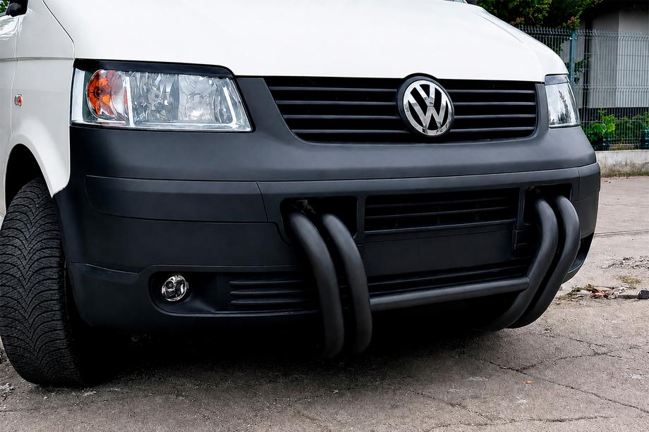 Volkswagen T5 Transporter 2003–2010 Přední ochranný rám (kengur) ST006-03 Nizdri Black (nerez) Fotografie 1