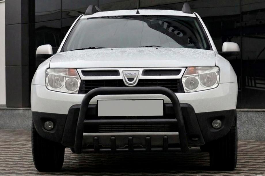 Dacia Duster 2008–2018 Přední ochranný rám bez nápisu QT006 Black (nerez) Fotografie 1