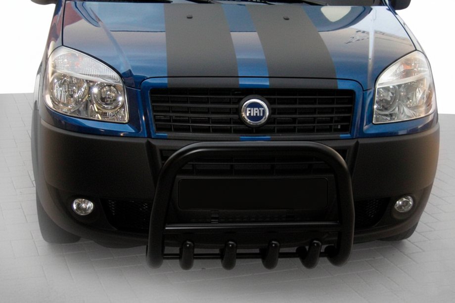 Fiat Doblo I 2005–2010 Přední ochranný rám QT006 Black (nerez) Image