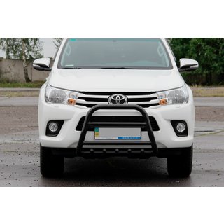 Přední bullbar QT006 Black (nerez) Toyota Hilux 2015–
