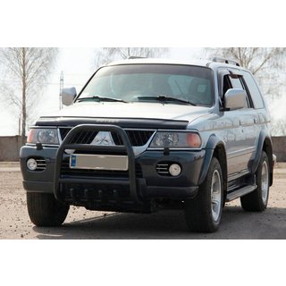 Přední ochranný rám (bullbar) QT007 Black (nerez) Mitsubishi Pajero Sport 1996–2007 fotografie 1