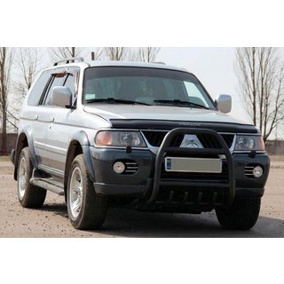 Přední ochranný rám (bullbar) QT007 Black (nerez) Mitsubishi Pajero Sport 1996–2007 fotografie 2
