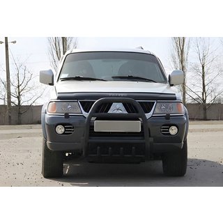 Přední ochranný rám (bullbar) QT007 Black (nerez) Mitsubishi Pajero Sport 1996–2007 fotografie 3