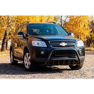Přední ochranný rám WT002 Black (nerez) Chevrolet Captiva 2006–2019 fotografie 2